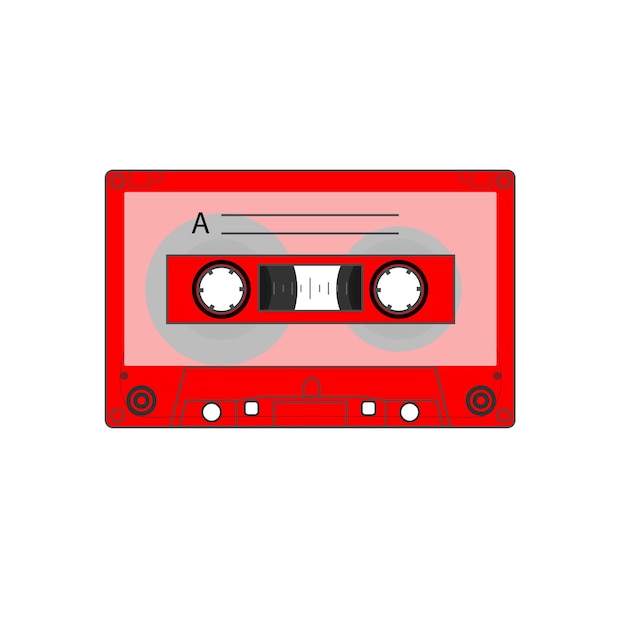 Vector cassette de audio rojo para imprimir camiseta web