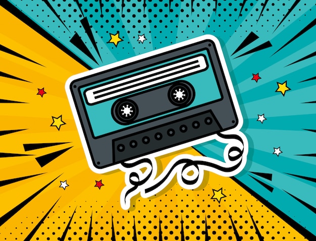 Cassette de música estilo pop art