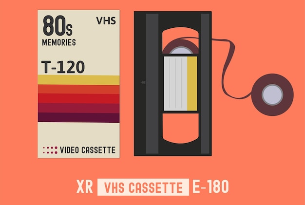 Vector cassette vhs con carrete