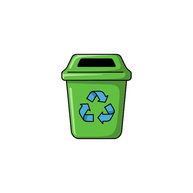 Casta de reciclaje con la ilustración del símbolo de reciclado