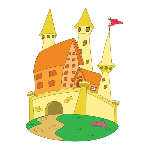 Castillo aislado sobre fondo blanco