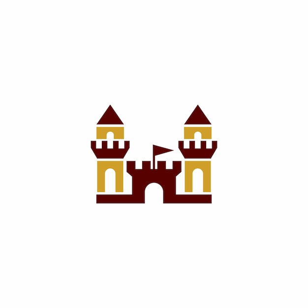 Un castillo con una bandera en él