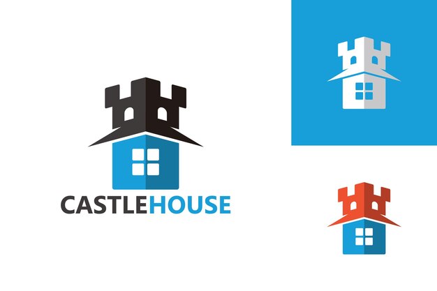 Castillo Casa Logo Plantilla Diseño Vector Emblema Diseño Concepto Símbolo Creativo