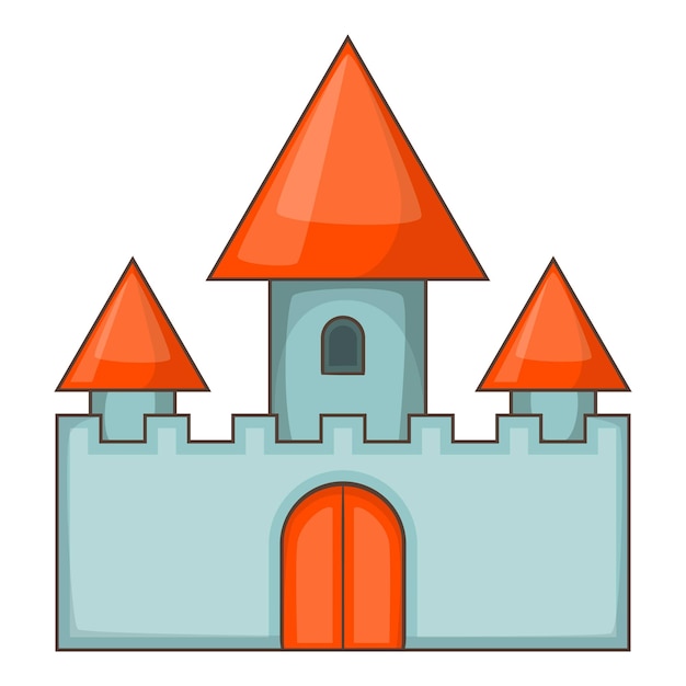 Castillo de Chillon en la ciudad de Montreux Suiza icono Ilustración de dibujos animados del icono vectorial del castillo para diseño web