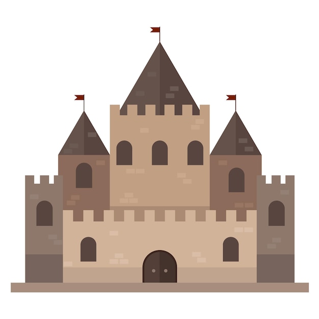 Castillo de dibujos animados diseño plano vector ilustración eps10