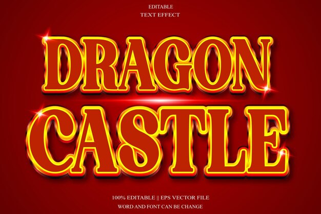 Castillo del dragón Efecto de texto editable
