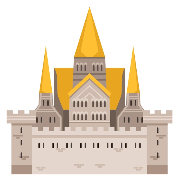 Castillo medieval Arquitectura del reino de cuentos de hadas de dibujos animados