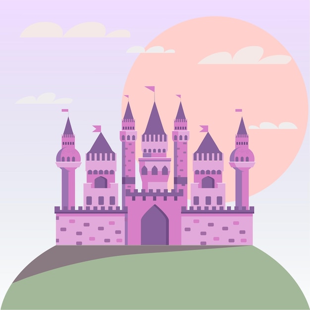 castillo_palacio en color rosa lila