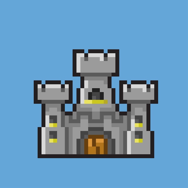 castillo simple en estilo pixel art