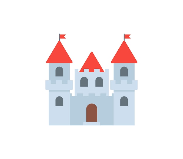 Castillo Vector Emoticon Aislado Icono Castillo