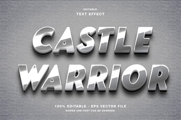 Castle Warrior Chrome Efecto de texto editable en 3D