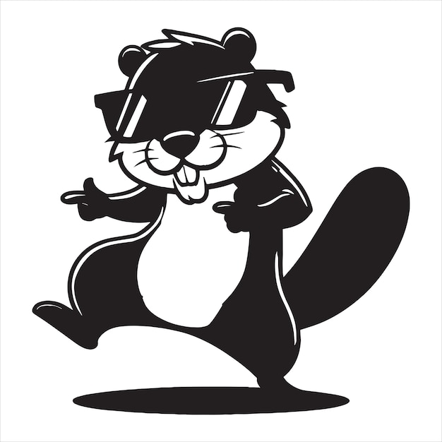 El castor bailando con gafas de sol Svg