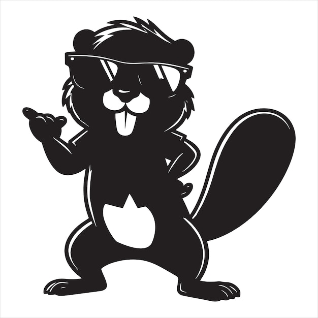 El castor bailando con gafas de sol Svg