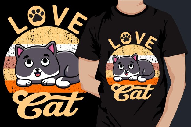 Cat cita el diseño de camisetas vintage premium ilustrador