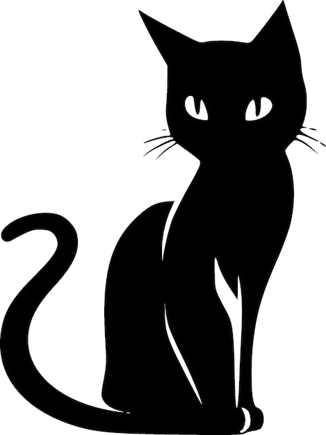 Vector cat clipart ilustración de vector de silueta minimalista y simple