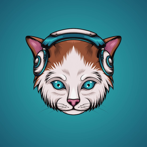 Cat listen music