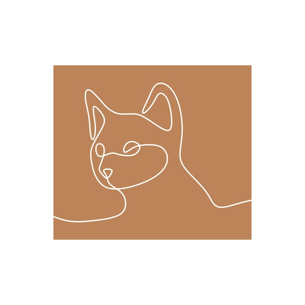 Cat Oneline Vector de arte de línea única continua