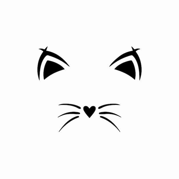 Cat Symbol Logo Calcomanía Tribal Tattoo Design Stencil Vector Ilustración