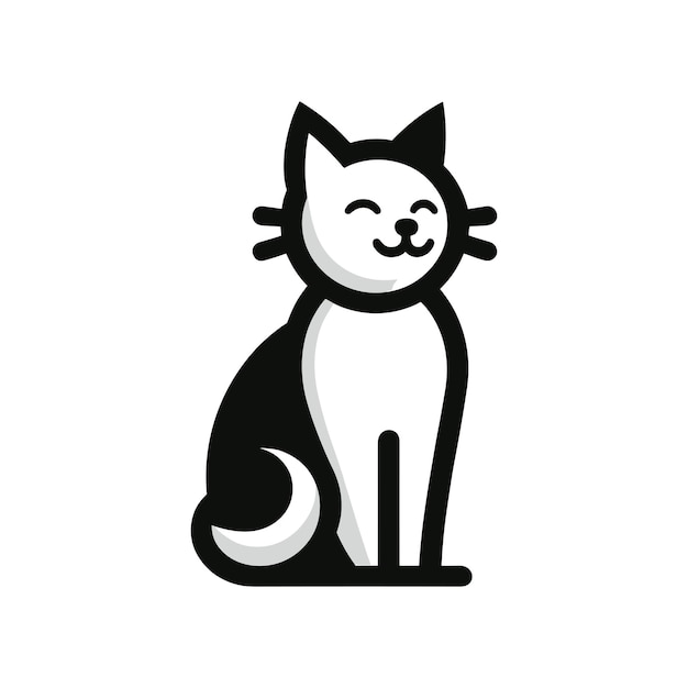 Cat Vector Logo Cute Ilustración de mascotas de animales Logo Vector Cat