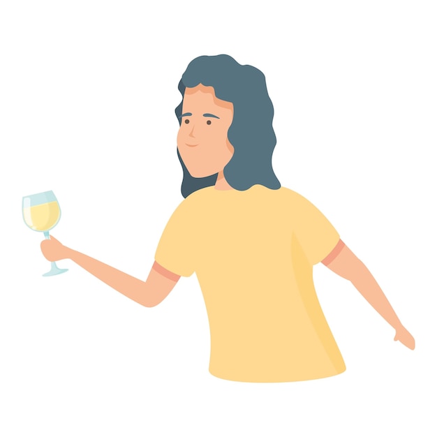 Catador mujer icono dibujos animados vector Copa de vino Sommelier alcohol