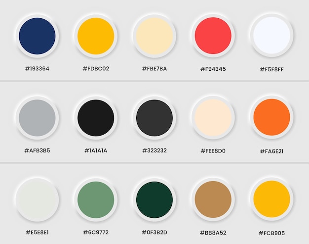 Catálogo de paleta de guía de colores pastel de moda en el catálogo de colores de estilo neomorfismo