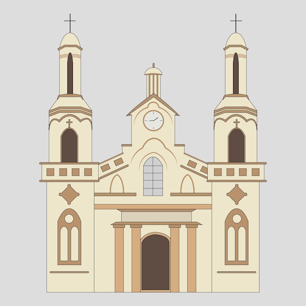 Vector catedral latina antigua vectorizada