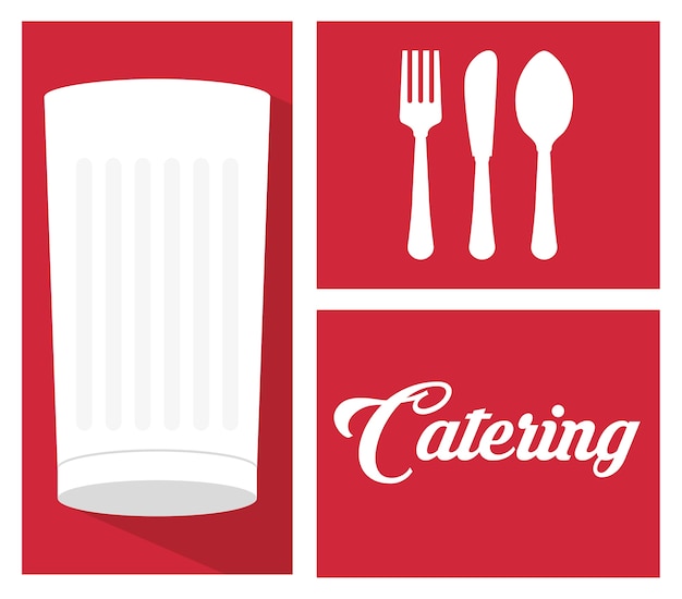 catering servicio de comidas leche taza cuchara tenedor cuchillo