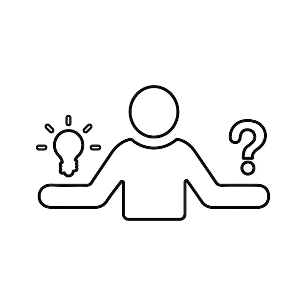 Causa del problema razón icono de contorno Vector de arte de línea