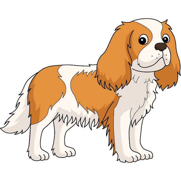 Cavalier King Charles Spaniel Perro Dibujos animados Clipart
