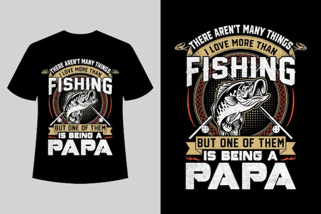 Vector caza y pesca un diseño de camiseta increíble