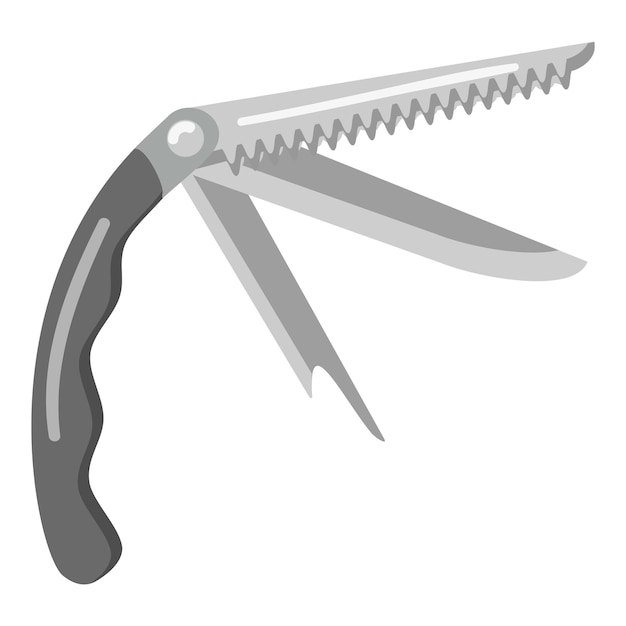 Cazador cuchillo multiherramienta icono dibujos animados vector Equipo de caza Animal de caza