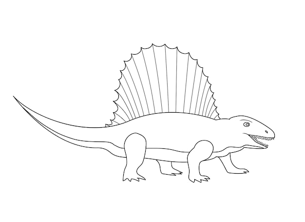 Cazador de dinosaurios dimetrodon del período jurásico