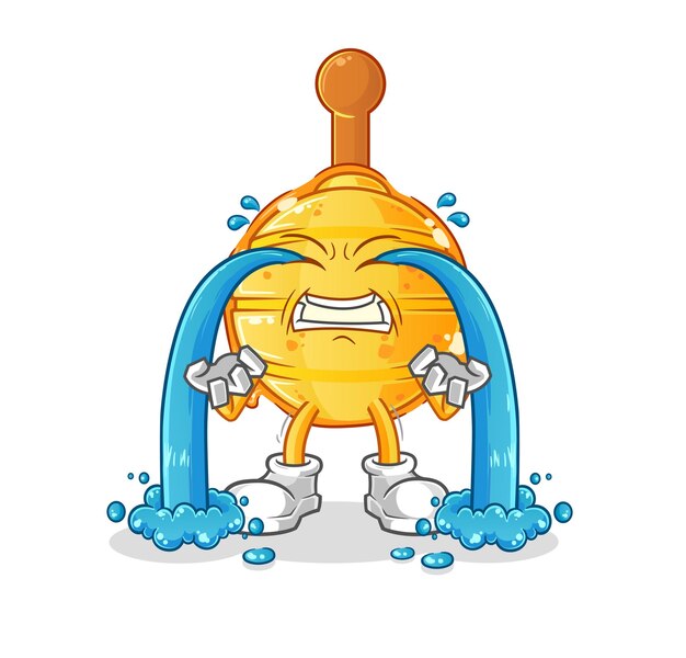 Cazo de miel de madera llorando vector de caracteres de ilustración