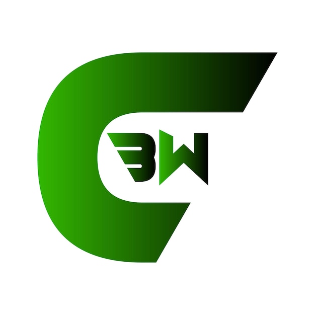 CBW Creative Abstract Letter Initial Monogram Moderno Símbolo de Negocio Icon Vector Diseño de Logotipo