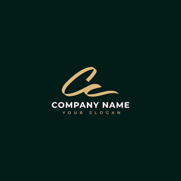 Cc Diseño de vector de logotipo de firma inicial