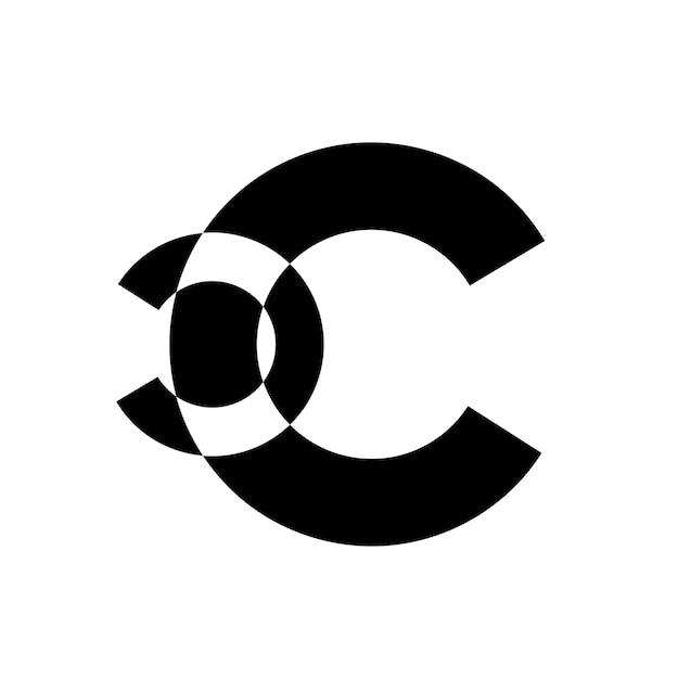 'CC' Nombre de la empresa letras iniciales monograma letras CC