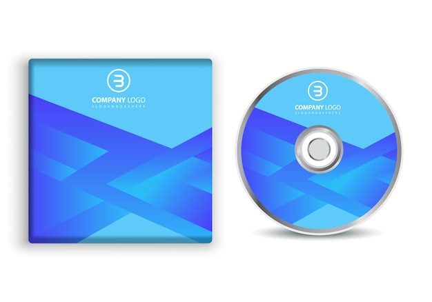 un CD azul y blanco con el logotipo de la empresa