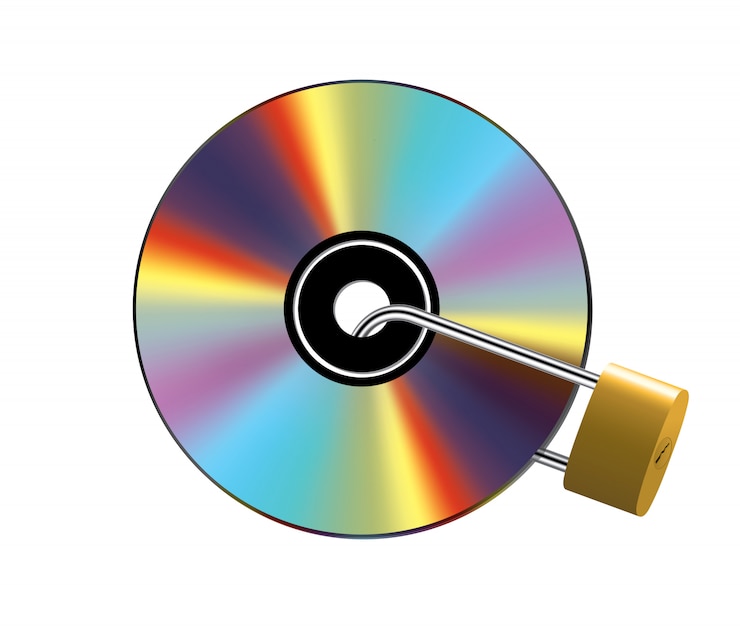 Vector cd bloqueado en blanco