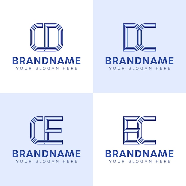 CD letras DC CE EC monograma logotipo Conjunto para negocios con las iniciales CD DC CE EC