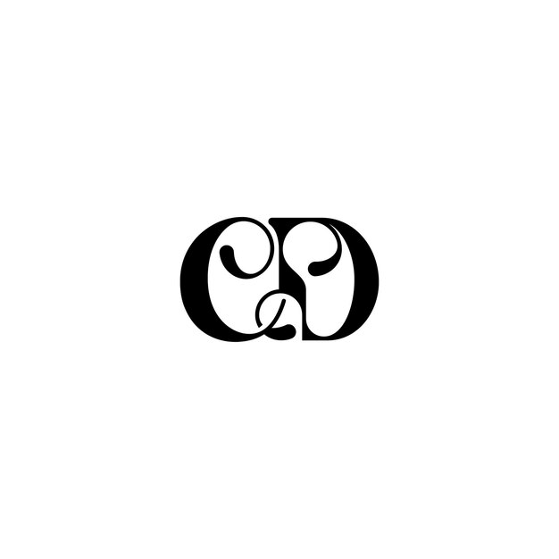 CD Monogram Logo Diseño carta texto nombre símbolo monocromo logotipo alfabeto carácter simple logo