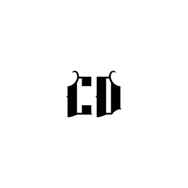 CD Monogram Logo Diseño carta texto nombre símbolo monocromo logotipo alfabeto carácter simple logo