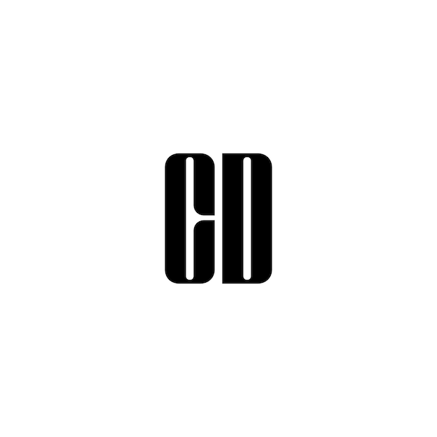 CD Monogram Logo Diseño carta texto nombre símbolo monocromo logotipo alfabeto carácter simple logo