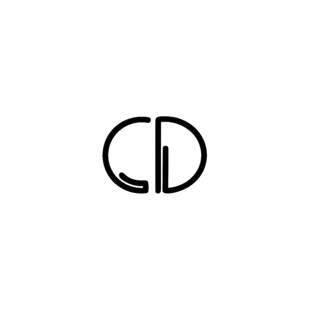 CD Monogram Logo Diseño carta texto nombre símbolo monocromo logotipo alfabeto carácter simple logo