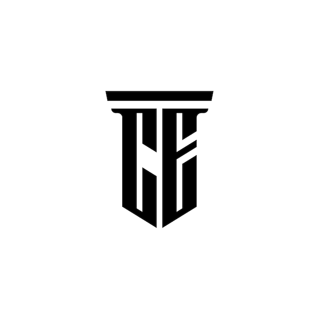 CE Monogram Logo Design letra texto nombre símbolo monocromo logotipo alfabeto carácter simple logo