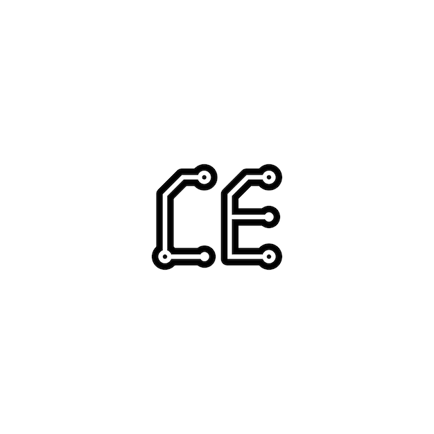 Vector ce monogram logo design letra texto nombre símbolo monocromo logotipo alfabeto carácter simple logo