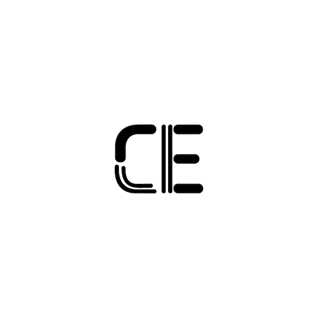 CE Monogram Logo Design letra texto nombre símbolo monocromo logotipo alfabeto carácter simple logo