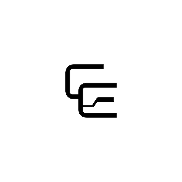 CE Monogram Logo Design letra texto nombre símbolo monocromo logotipo alfabeto carácter simple logo