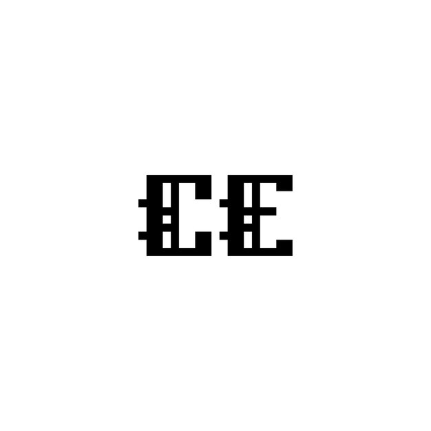 CE Monogram Logo Design letra texto nombre símbolo monocromo logotipo alfabeto carácter simple logo