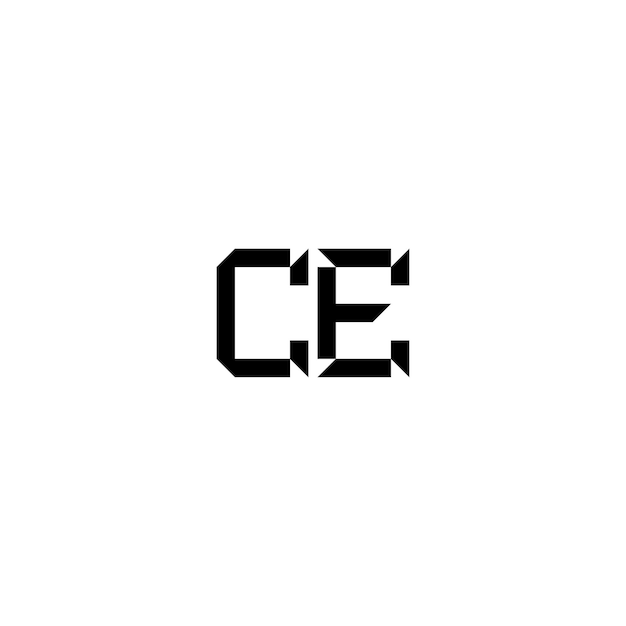 CE Monogram Logo Design letra texto nombre símbolo monocromo logotipo alfabeto carácter simple logo