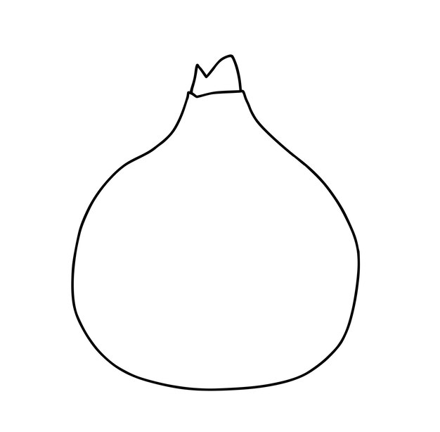 Cebolla comida doodle dibujos animados lineales para colorear huerta cosecha